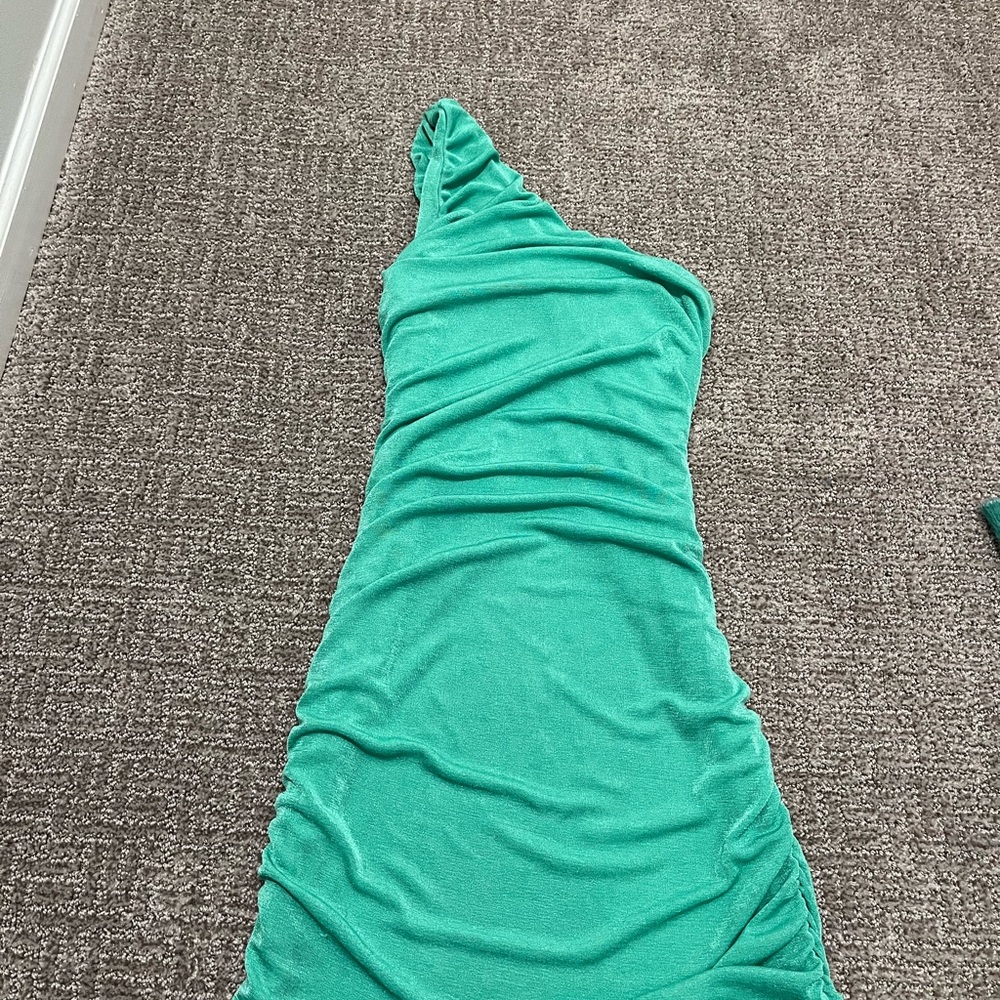 Green One-Shoulder Dress